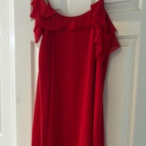 Elegant Red Ruffle Dress